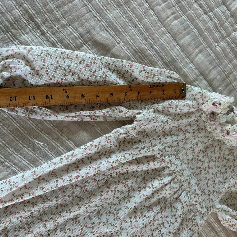 Vintage Floral Kids Nightgown - Pink and White